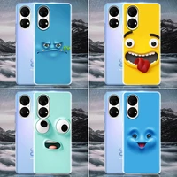 clear phone case for huawei p20 pro p30 p40 pro plus lite 4g p50 pro p smart z 2019 case silicone cover cartoon art funny faces