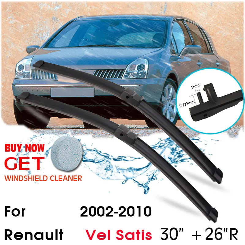 

Car Blade Front Window Windshield Rubber Silicon Refill Wiper For Renault Vel Satis 2002-2010 LHD/RHD 30"+26"R Car Accessories