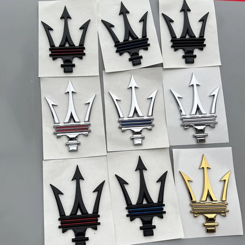 

Car Styling Fender Side Sticker Decals Window Emblem Rear Badge for Maserati Logo Levante Quattroporte Ghibli Gran Turismo GC GT
