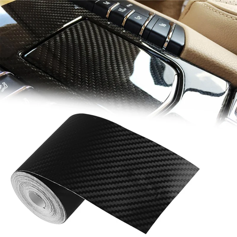 

3D Carbon Fiber Car Sticker DIY Paste Protector Strip Car Detection Decal Decor Waterproof Anti Scratch Protection Film