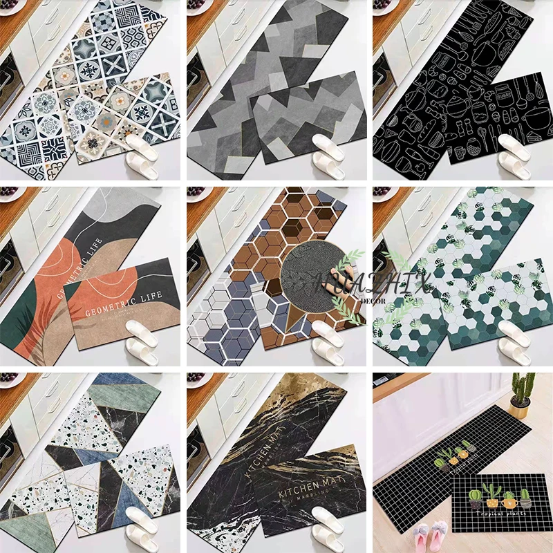 

Kitchen Mat Quick Drying Carpet Super Water Absorbent Floor Washable Oil Proof Living Room Decor Exquisite Design Kitchen Mats