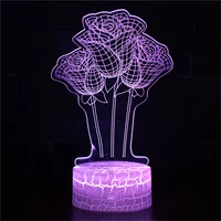rose 3d led night light lamp creative table bedside lamps romantic light kids gril home decoration gifts valentines day