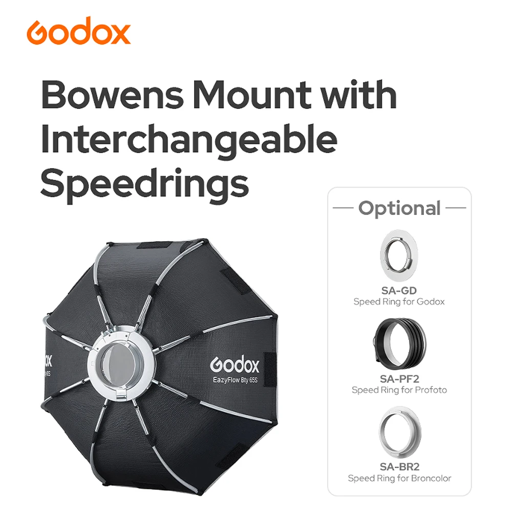 Фото Godox EazyFlow Beauty Dish 65см/85см: Быстросборный портативный складной студийный софтбокс для фотостудии №5