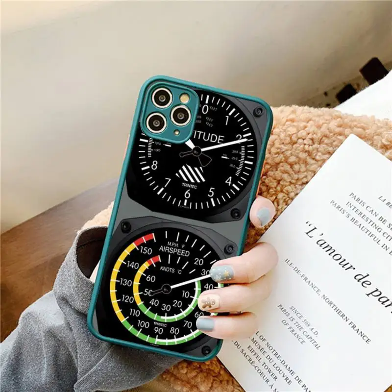 Aviation Aeroplane Helicopter Cockpit Instrument Phone Case for iPhone 14 11 12 13 Mini Pro Max 8 7 Plus X XR XS MAX Translucent