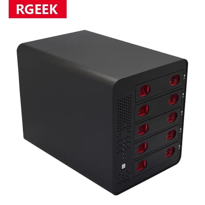 Фото Корпус RGeek 5 Bay Hot Swap из алюминия для мини-ПК ITX, облачного хранилища NAS, сервера для хранения HDD №1