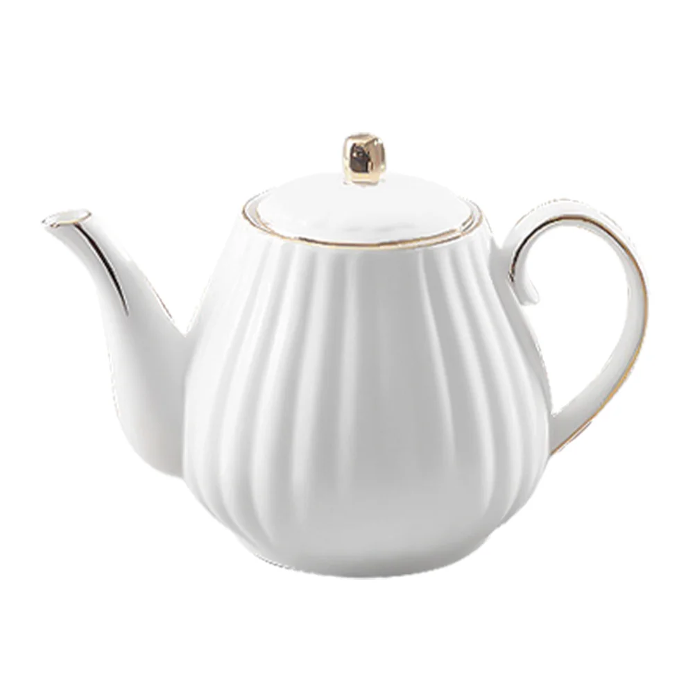 

Afternoon Tea Tool Ceramic Tea Pot Coffee Holder Large Teapot for Coffee Bar (White)