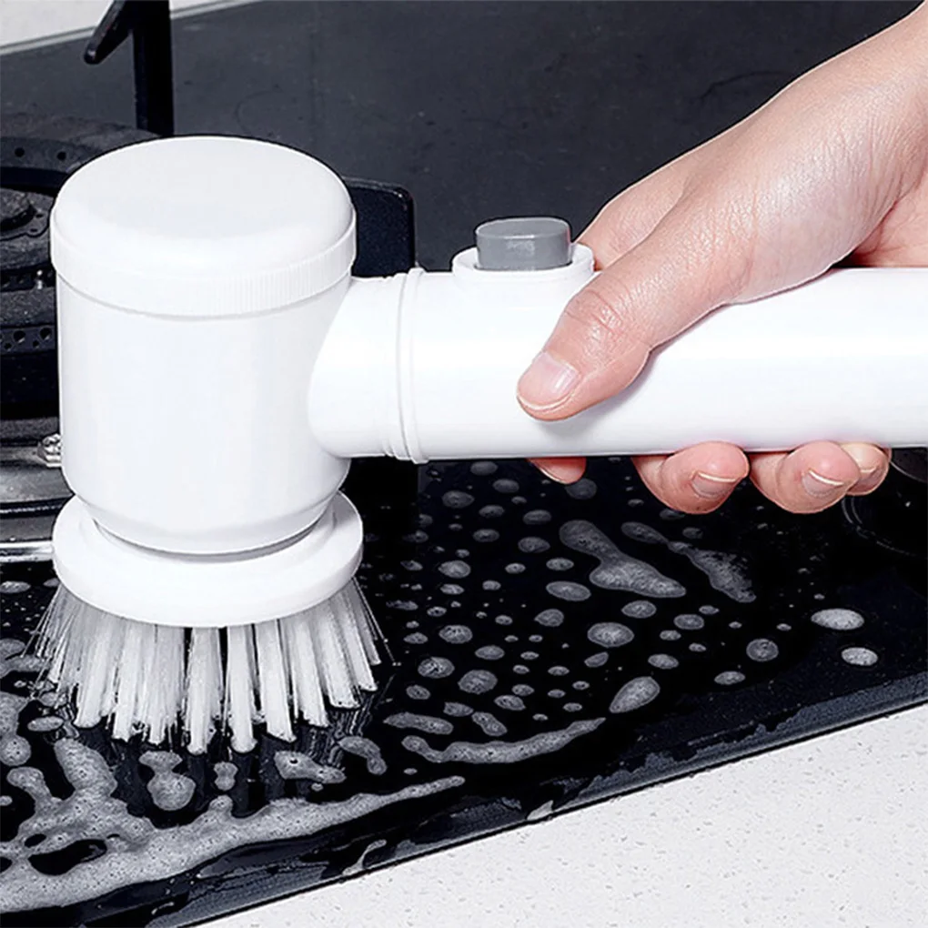 

Electric Cleaning Brush Handheld Kitchen Bathroom USB Rechargeable Scrubber Hanging Pots Pans Clean Scrub with 3 Heads