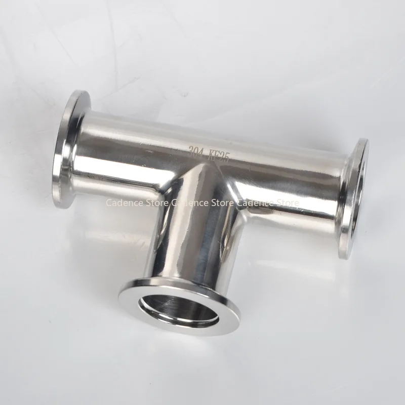 Фото Тройник с тройником Tri Clamp из нержавеющей стали SS304 Homebrew KF16/25/40/50, 3-ходовой разъем, фитинг для санитарной трубы №2