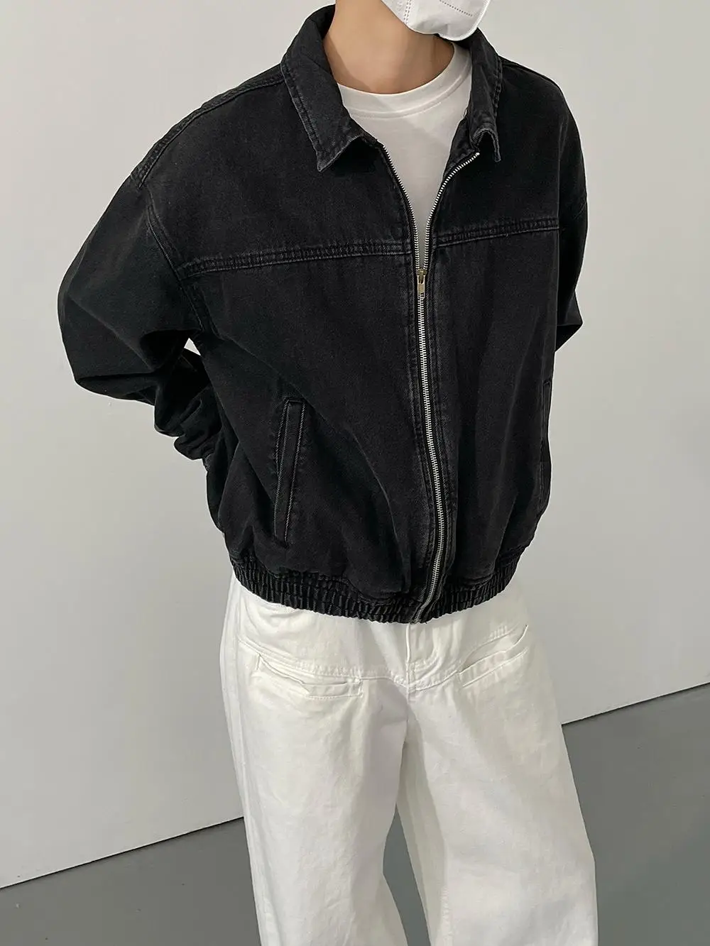 Весенне-осенняя корейская модная винтажная расширенная тяжелая джинсовая