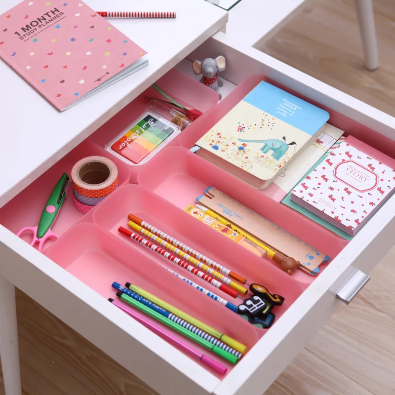 

Storage box drawer tableware finishing box multi-purpose classification box desktop sundries box transparent 4 colors PP materia