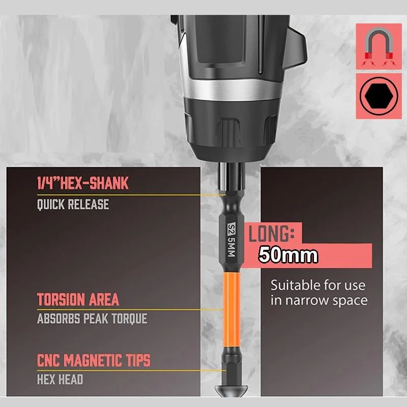 Набор торцевых гаечных ключей 10 шт. 50 мм диаметром 1/4 дюйма шестигранный