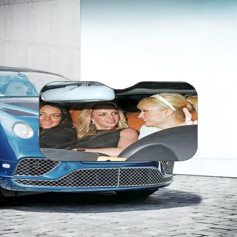 

Britney Spears Lindsay Lohan Paris Hilton Car Accessory Shade Funny Gift Idea Iconic Sunshade Windshield