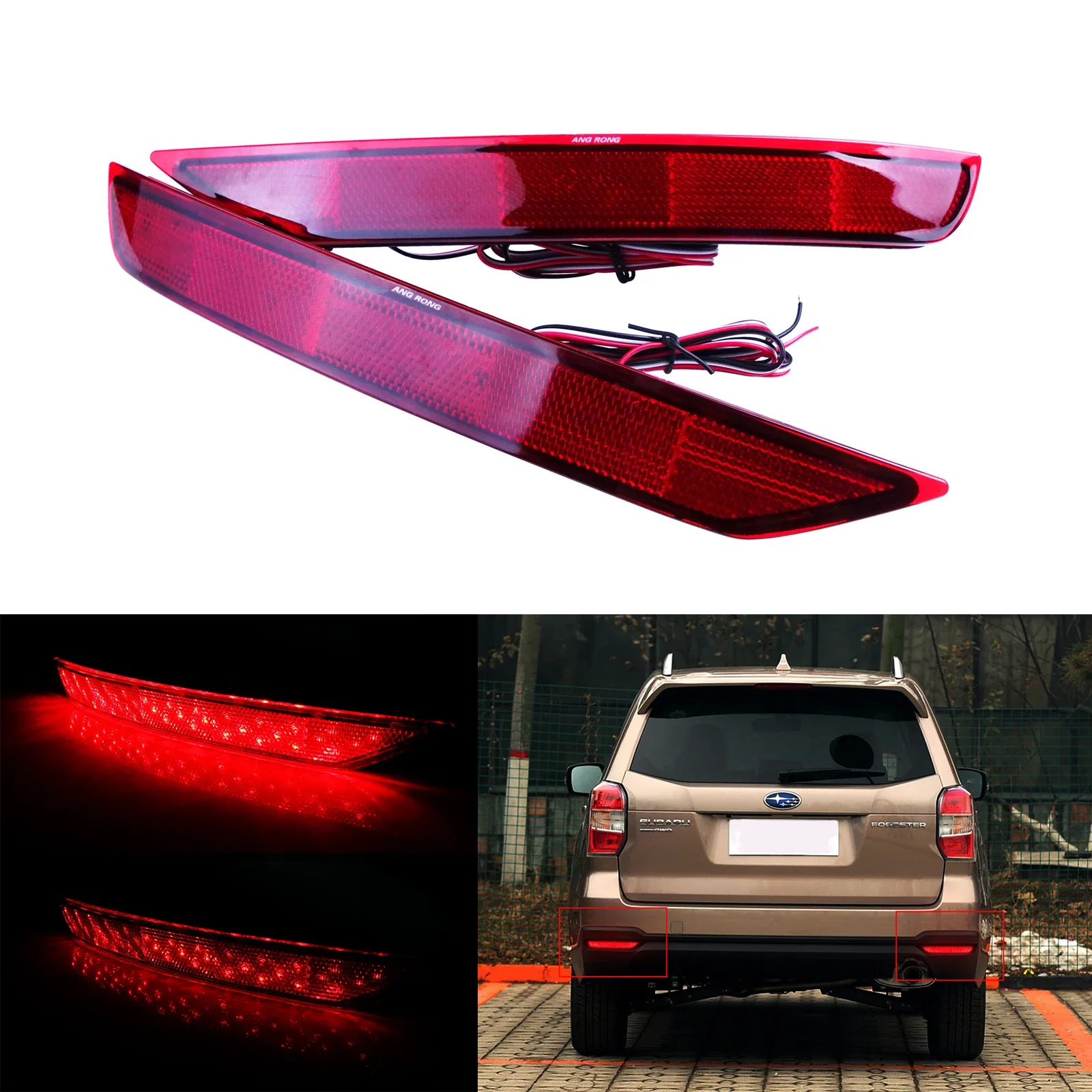 

2x для Subaru Forester 2009-2018 светодиодный отражатель заднего бампера задние стоп-сигналы красный