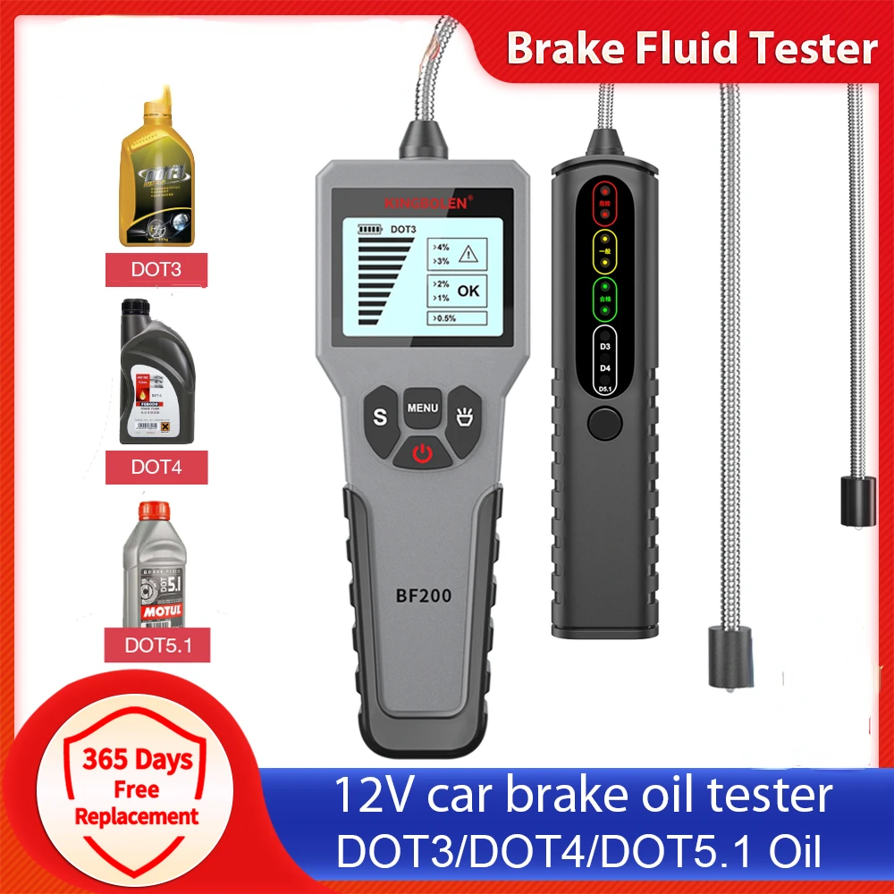Auto Brake Fluid Tester Digital Car Brake Oil Tool BF100/BF200 DOT3 DOT4 DOT5.1 LED Indicator check Display Auto Oil tool