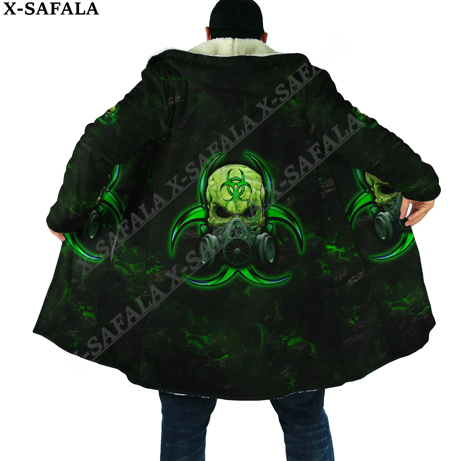 

Dark Art Skull Satanic Viking Overcoat Coat 3D Print Thick Warm Hooded Cloak Men Windproof Fleece Unisex Casual-1