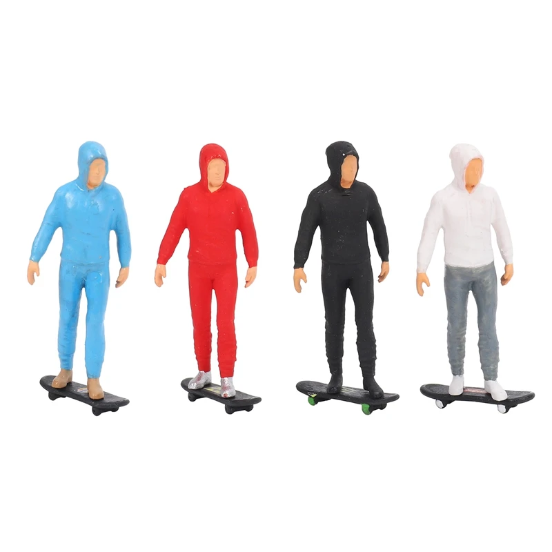 

1/64 Street Diorama Layout Figure Skater Boy with Skateboard Model Sand Table Accs Children's Adult Toys Doll House