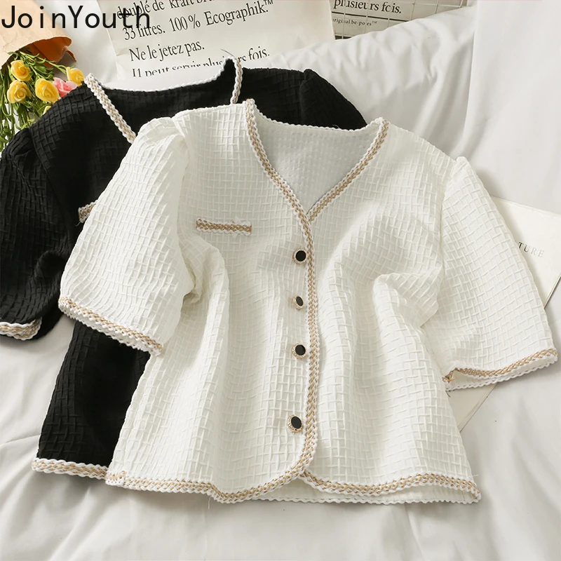 Модная рубашка в Корейском стиле женская одежда модная винтажная Блузка с