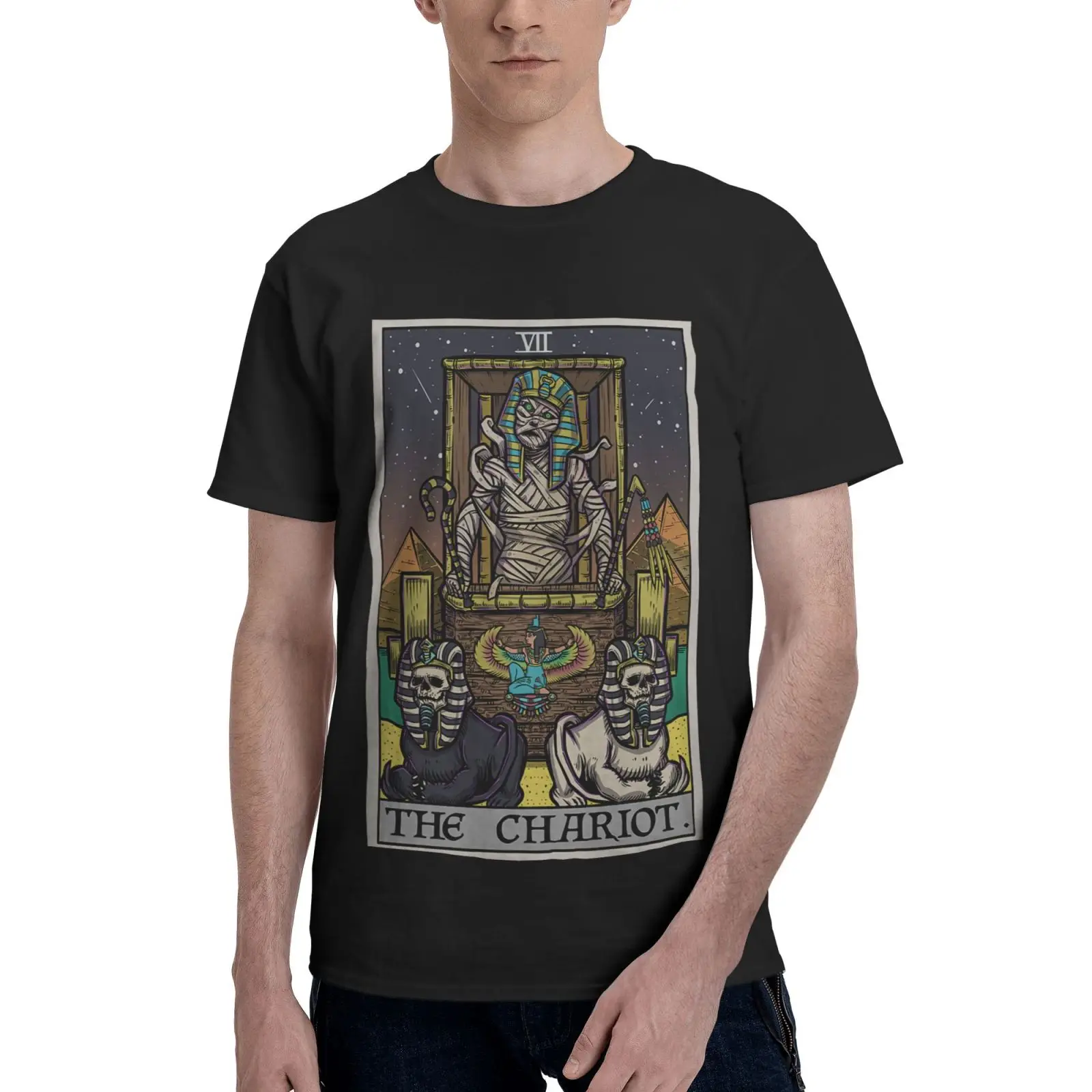 

Футболка мужская с рисунком Таро, карты, египетской мамы