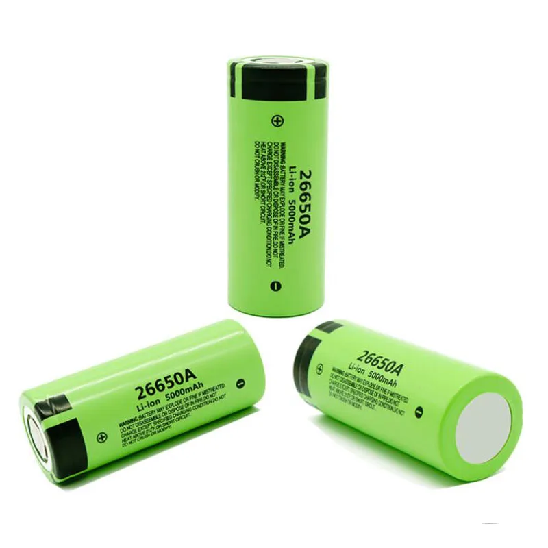 Original high quality 26650 battery 5000mAh 3.7V 50A lithium ion rechargeable for 26650A LED flashlight+charger |