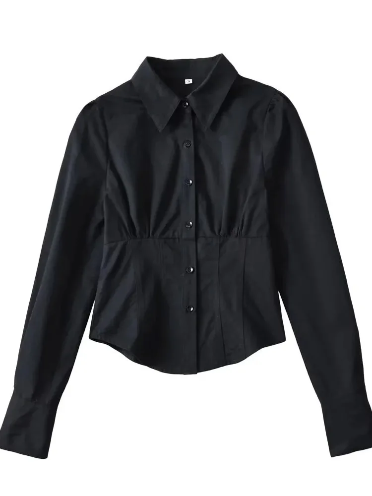 2024 весенняя новинка во французском стиле легкая зрелая стильная рубашка с рыбьей