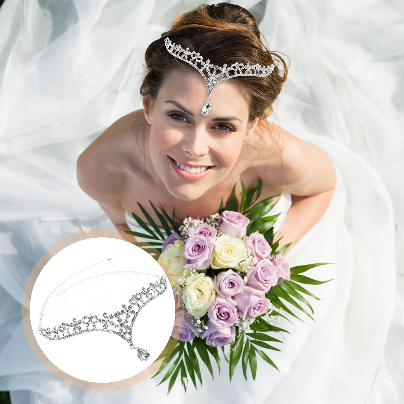 

Head Chainheadband Jewelry Wedding Womencrystal Bridal Rhinestone Forehead Bridesmaid Bride Headpieces Tiaras Headpiece
