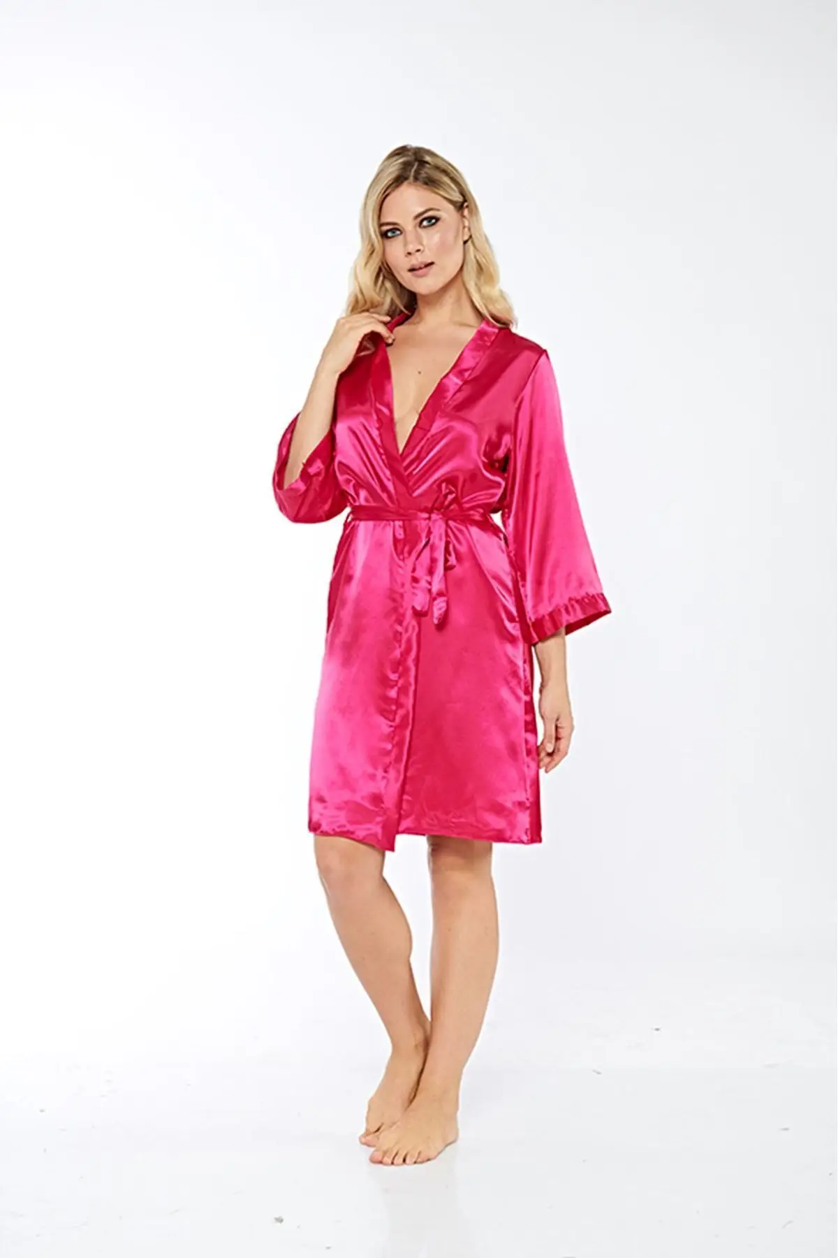 

Dressing Gown Silk Satin Fashion Robe Female Bathrobe Sexy Peignoir Kimono Bride Dressing Gown Gown Gown Gown Gown