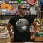 Мужская футболка из натурального хлопка, с коротким рукавом