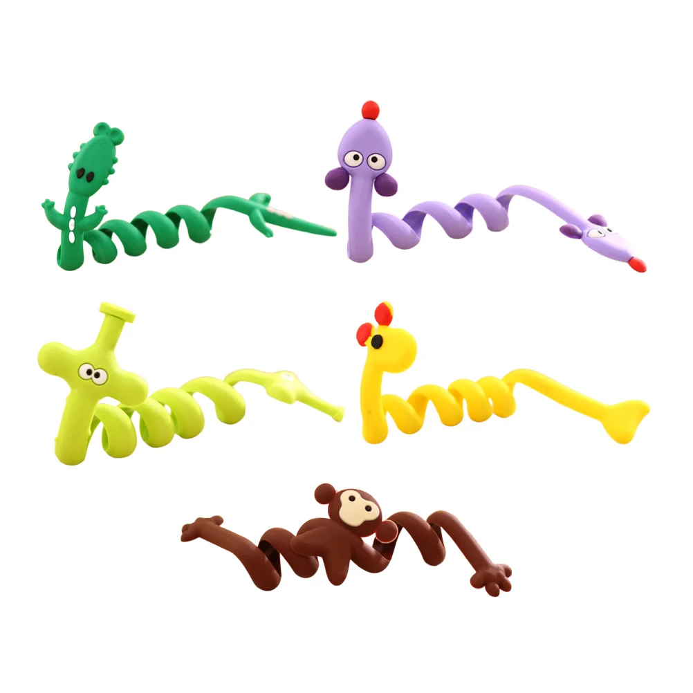 

5 PCs Cable Organizers Cartoon Earphone Winders Cord Organizer for Computer TV Cell Phone