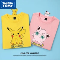 takara tomy pokemon summer short sleeved boys and girls cotton loose round neck t shirt top sweat absorbing bottoming shirt