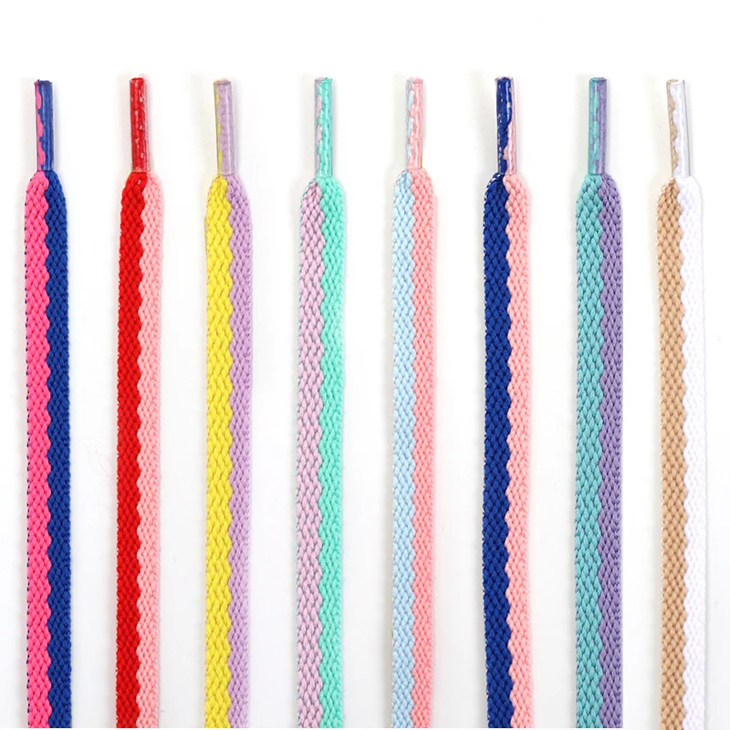 

Rainbow Colorful Flats Shoelaces Shoe Laces for AJ/AF Stitching White Shoelace Classic Hollow Woven Creative String Accessories