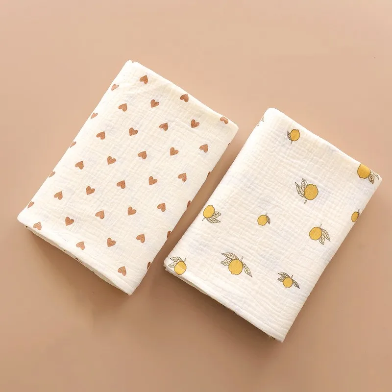 100x100cm Baby Bath Towel 2 Layer Gauze Cotton Muslin Swaddle Baby Blanket Newborn Spring Autumn Bedding Baby Mother Kids