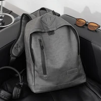 new business travel large capacity backpack casual male and female students trend brand design class bag soft leather gray s136