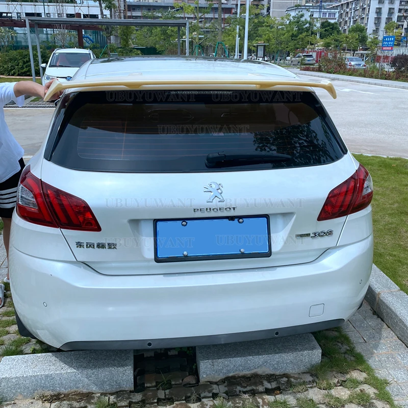 Подходит для 2008-2018 Peugeot 308 спойлер из АБС-пластика углеродного волокна вид