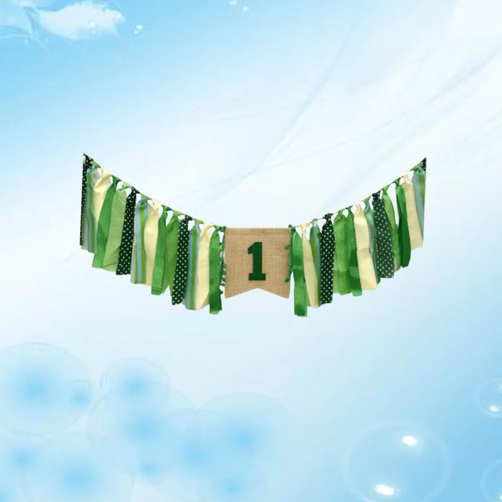 

1 Set of Dining Chair Banner One Year Old Birthday Bannerative Banner Baby Party Ornament Photograph Props Bunting Banner for