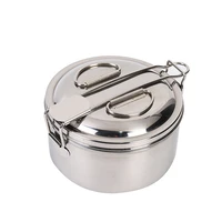 stainless steel cookware set outdoor camping cooking set folding camping pot frying pan bbq picnic
