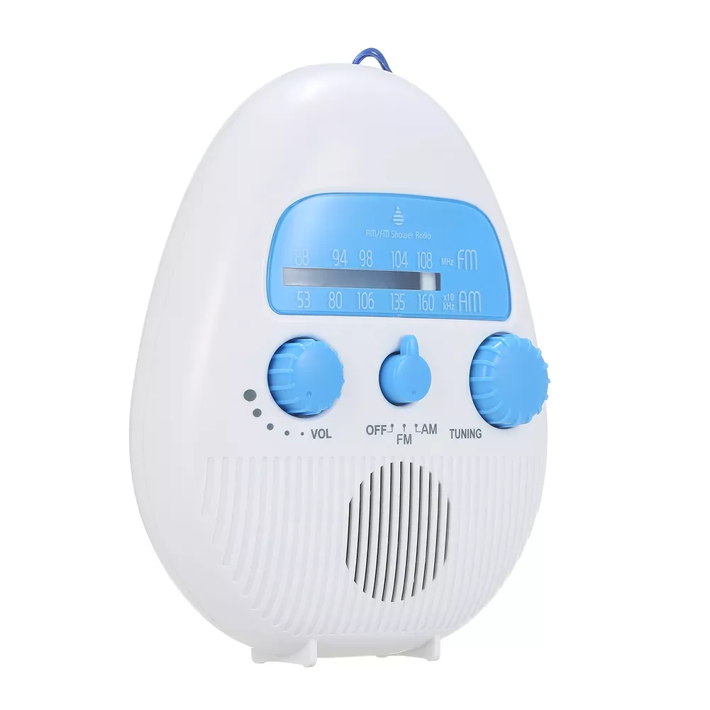 

Waterproof Shower Radio Indoor Desktop ABS Electronic Alarm Clock Stereo Build In Speaker Multiband FM AM Portable Mini