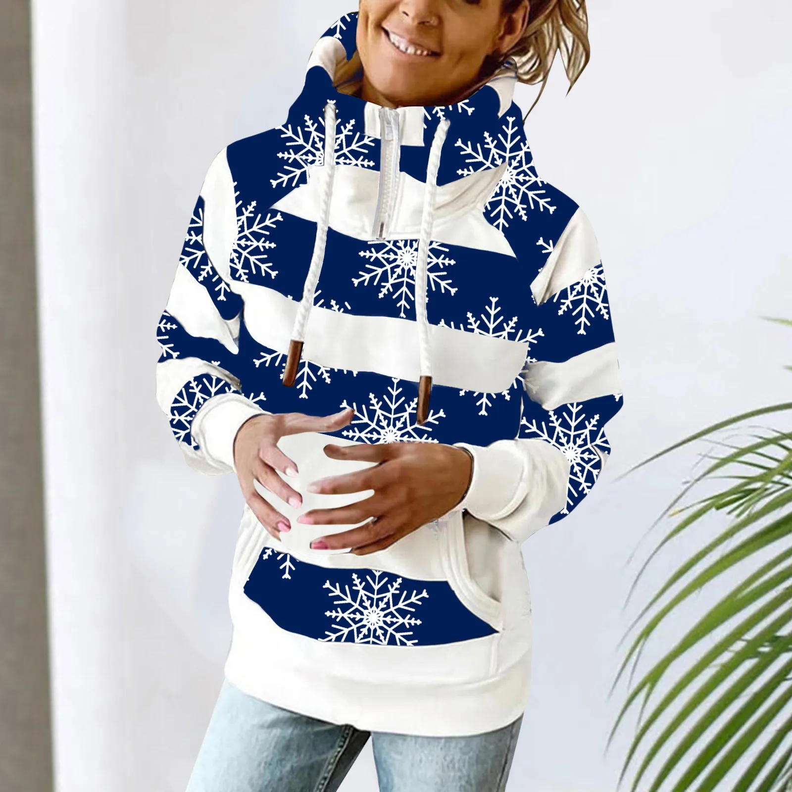 

Толстовка с капюшоном на молнии, Женская толстовка, зимний теплый пуловер с принтом, Повседневная Блузка, длинная легкая Повседневная Толстовка