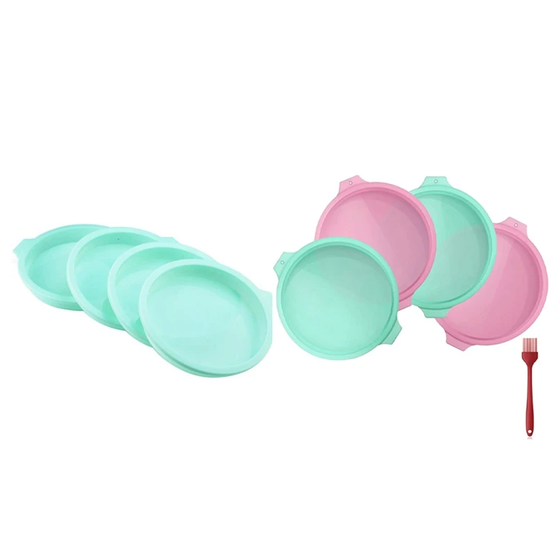 

2 Set Silicone Cake Molds, Silicone Cake Mould Non-Stick Baking Tins, 6 Inch & 8 Inch