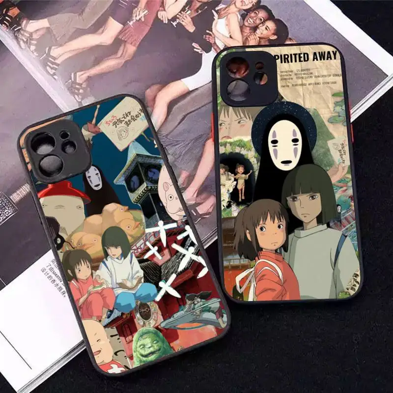 

Chihiro Spirited Away Anime Phone Case for iPhone 14 11 12 13 Mini Pro Max 8 7 Plus X XR XS MAX Translucent Matte Cover