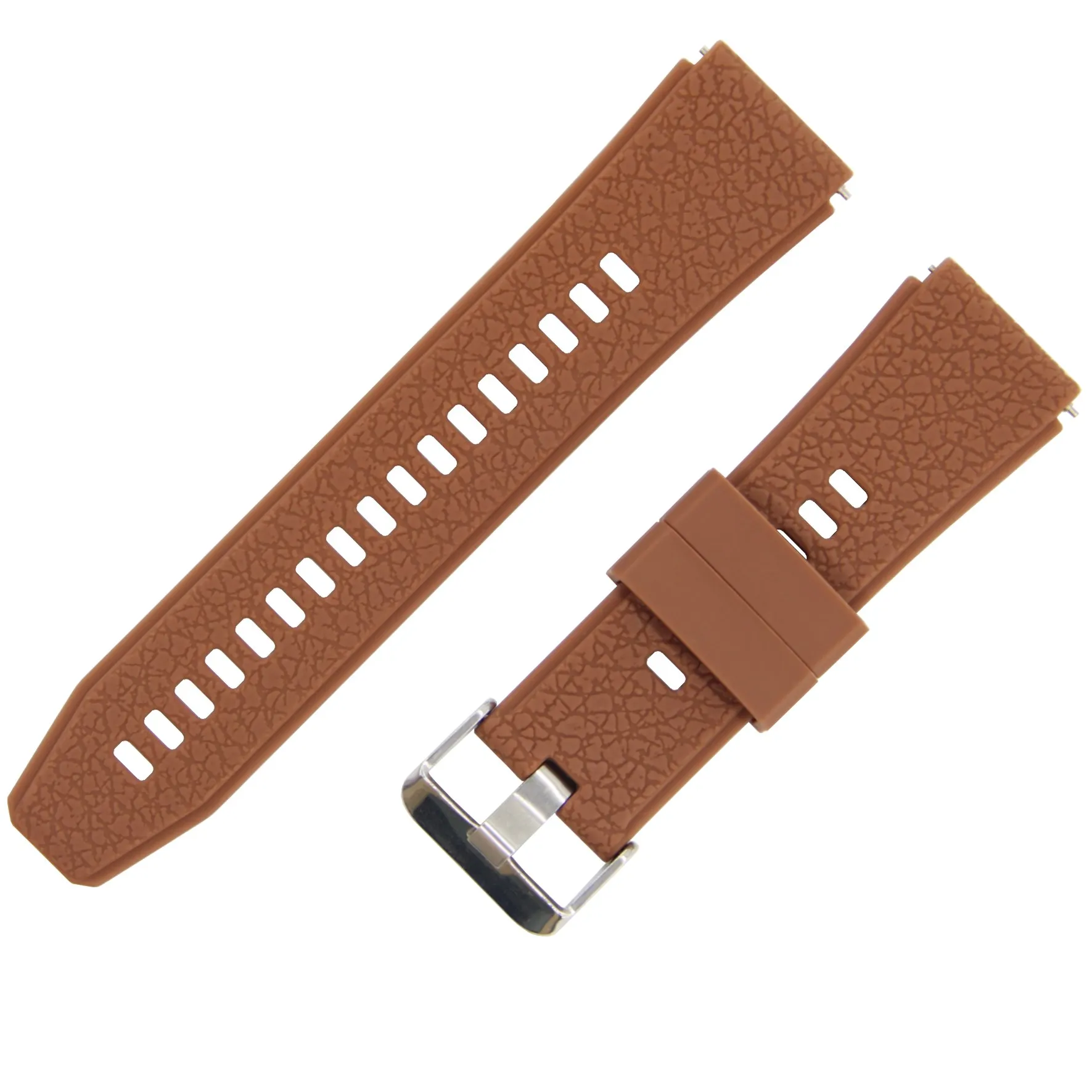 22mm Silicone Universal Leather Grain Watch Strap Band For Huawei Garmin Samsung Universal Replacement Band Smart Sport Watch