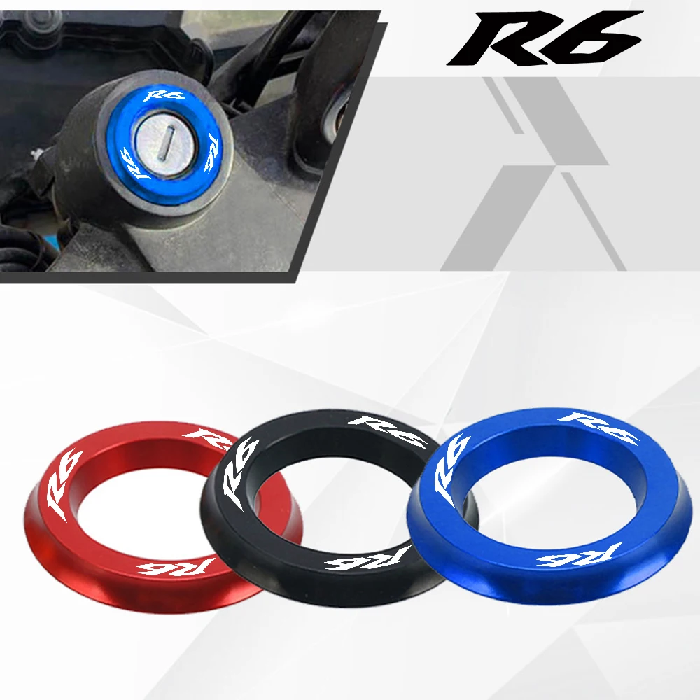 

YZF-R6 2023 Motorcycle Ignition Cover Key Switch Ring Decorative Ring Accessories FOR YAMAHA R6 YZFR6 1999-2022 2019 2018 2017