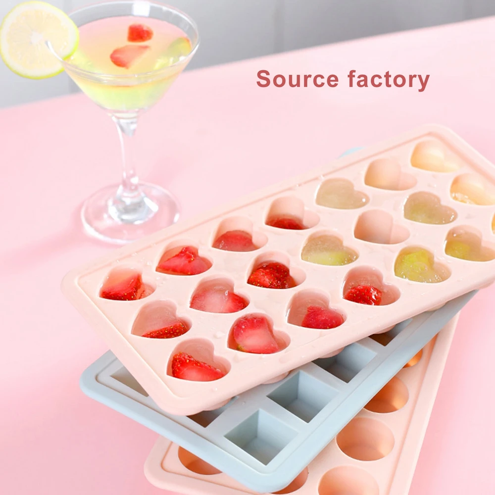 

Dishwasher Safe Heart Shape Home Bar 21 Compartments Ice Mold Tray for Whiskey Food Grade Easy to Clean BPA Free