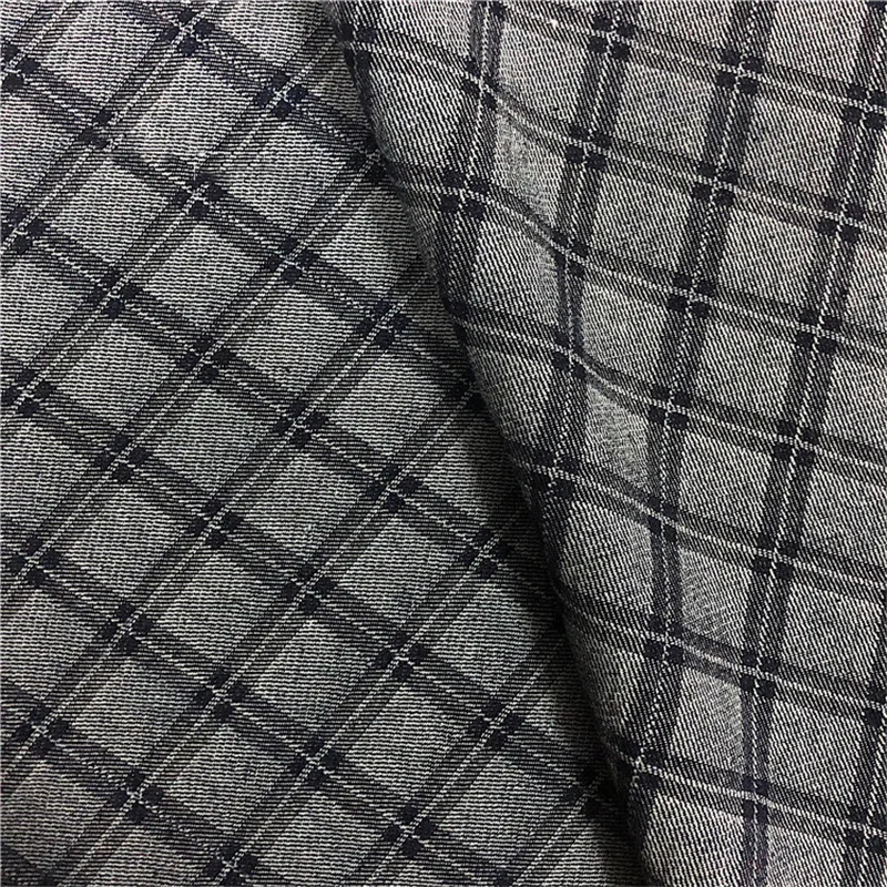 Простой трендовый бренд клетчатая жаккардовая джинсовая ткань из чистого хлопка
