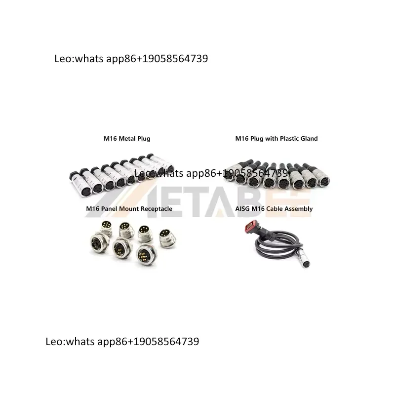 Фото Круглый разъем M16 с 2, 3, 4, 5, 6, 7, 8, 12, 14, 16, 19, 24 контактами для монтажа на переднюю панель, паяного типа, для подключения датчиков и питания. №3