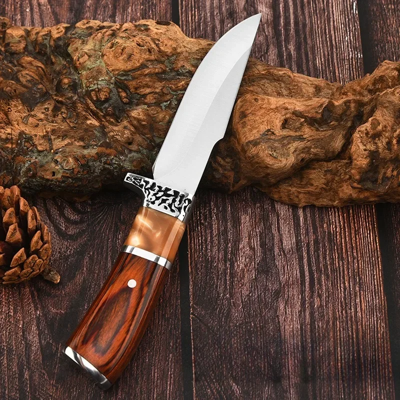 Фото Острый нож для мяса из нержавеющей стали с деревянной ручкой, кухонный нож для фруктов, нож для кемпинга №4