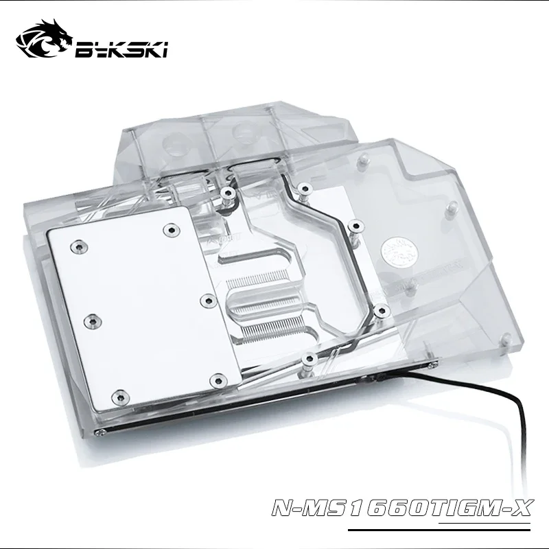 Водяной блок Bykski для MSI GeForce GTX 1660 Ti Gaming X 6G / Медный радиатора с полным покрытием 12 В