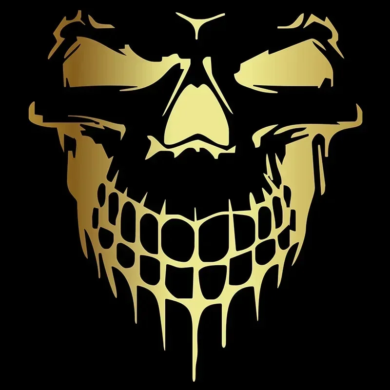 Виниловая наклейка съемная водонепроницаемая автомобильная с черепом ужасный