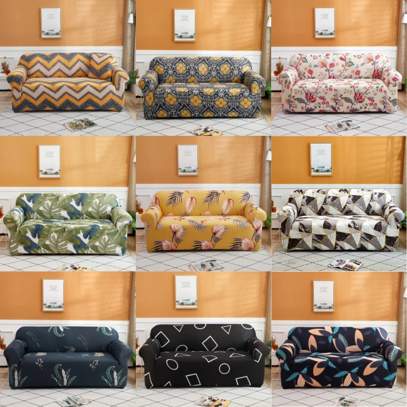 

34 Color Geometric Pattern Sofa Cover Elastic Stretch Slipcover Couch Protect Cushion For Living Room Party Universal Furniture