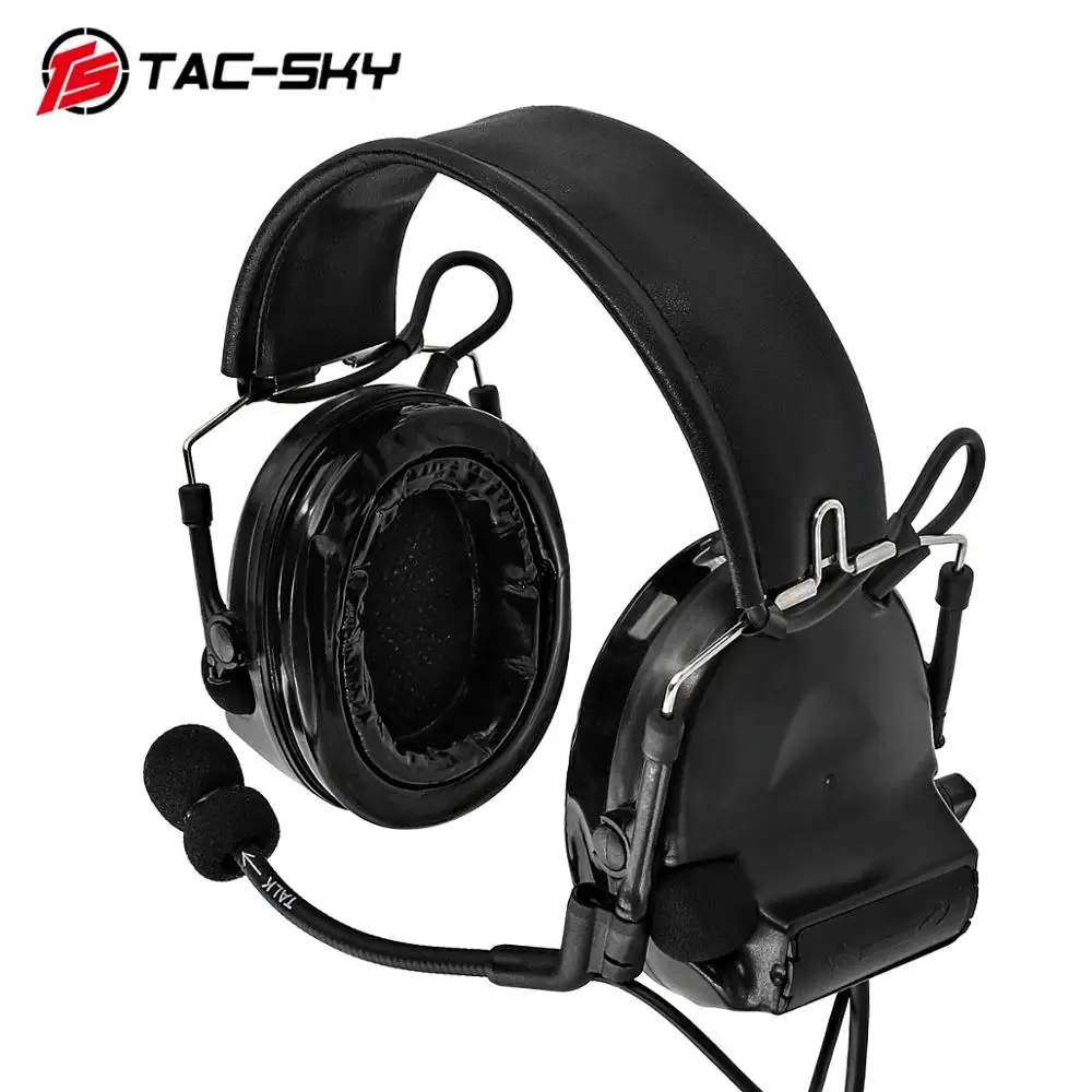 TS TAC-SKY silicone earmuffs version COMTAC II shooting earmuffs outdoor sports noise-cancelling pickup tactical headphones BK