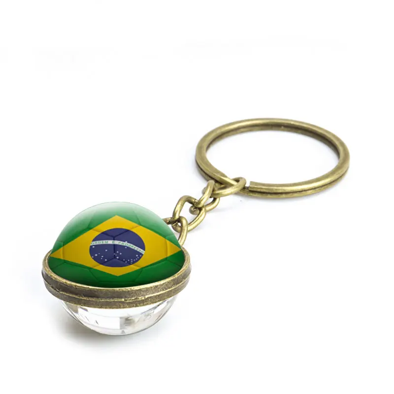 Футбольный флаг мира флаги футбола брелок двухсторонний стеклянный шар подвеска